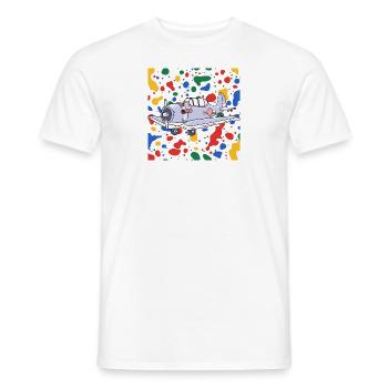 Airplane Flying - Men's T-Shirt - white - Front - AI Model Male 178 dark (178cm)