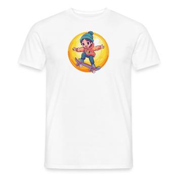 Skate Skateboard Longboard - Men's T-Shirt - white - Front - AI Model Male 178 dark (178cm)
