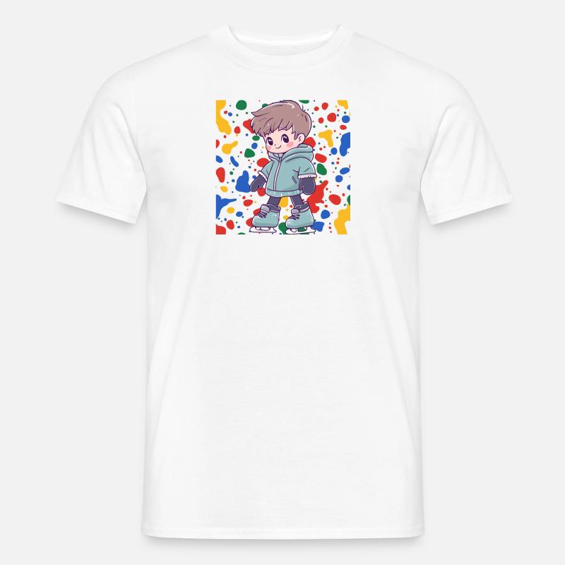 Eislaufen Eislauf Schlittschuhe - Männer T-Shirt - Weiß