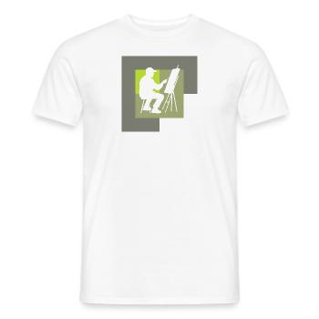 Brush Painter - Men's T-Shirt - white - Front - AI Model Male 178 dark (178cm)