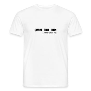 Triathlon Laufen Schwimmen Radfahren - Männer T-Shirt - Weiß - Vorne - AI Model Male 178 dark (178cm)
