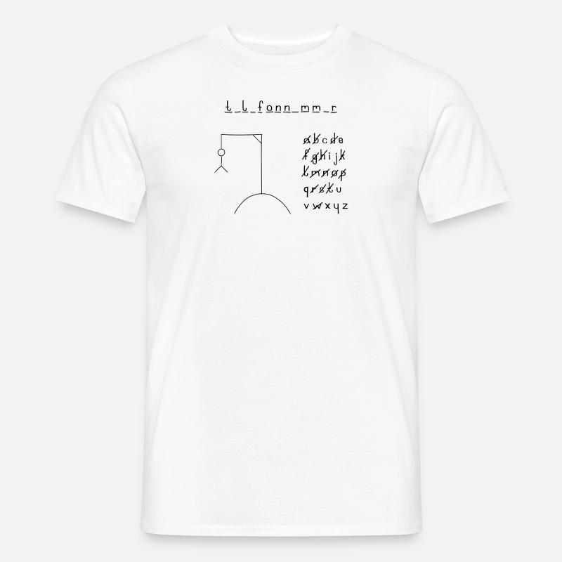 Hangman Telefonnummer - Männer T-Shirt - Weiß