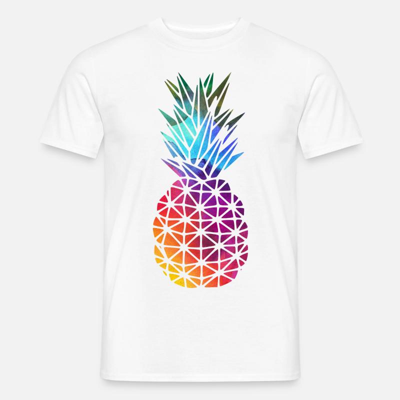Regenbogen Ananas - Männer T-Shirt - Weiß