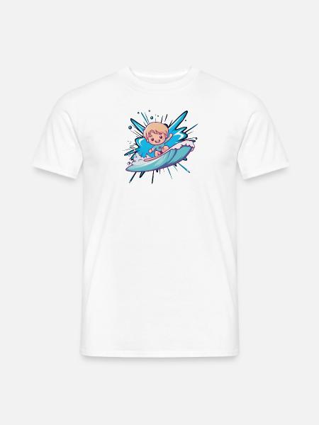Surfeur Surfeur Fille - T-shirt homme - blanc