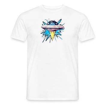 UFO Scifi Mars - Männer T-Shirt - Weiß - Vorne - AI Model Male 178 dark (178cm)