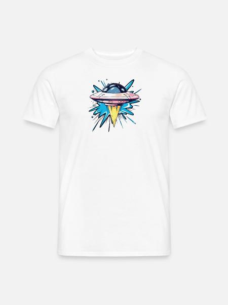 UFO Scifi Mars - Männer T-Shirt - Weiß