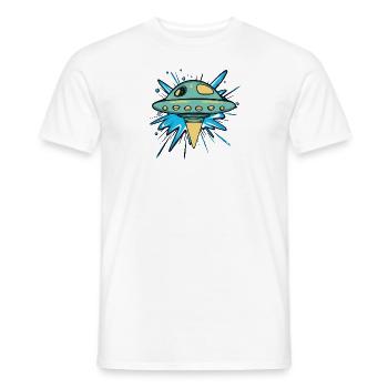 Soucoupe OVNI Scifi - T-shirt homme - blanc - Devant - AI Model Male 178 dark (178cm)
