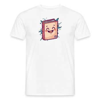 Lire l’auteur - T-shirt homme - blanc - Devant - AI Model Male 178 dark (178cm)