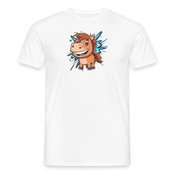 Chevaux Cavalier Tête de cheval - T-shirt homme - blanc - Devant - AI Model Male 178 dark (178cm)