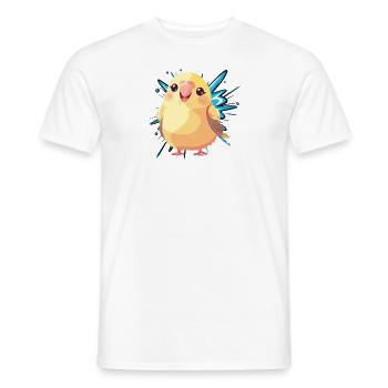 Wellensittich Papagei Vogelschwarm - Männer T-Shirt - Weiß - Vorne - AI Model Male 178 dark (178cm)