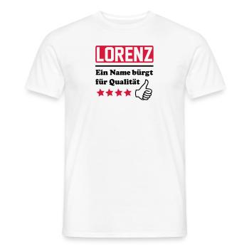 lorenz - Men's T-Shirt - white - Front - AI Model Male 178 dark (178cm)