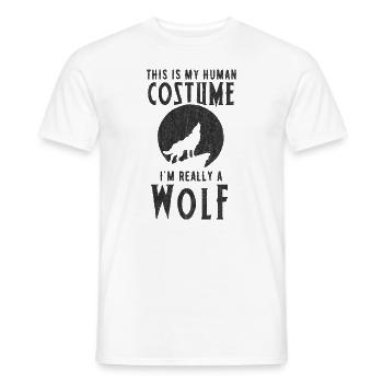 Loup, loup, loup solitaire - T-shirt homme - blanc - Devant - AI Model Male 178 dark (178cm)
