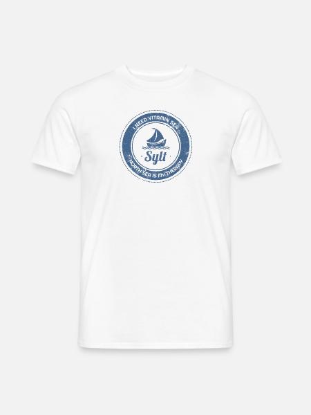 SYLT NORDSEE MEER Therapie Boot Geschenke Shirt - Männer T-Shirt - Weiß
