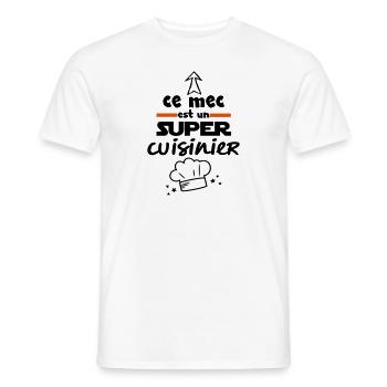 ce mec est un super cuisinier - T-shirt homme - blanc - Devant - AI Model Male 178 dark (178cm)