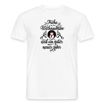 Schneemann mit Schal und Hut - Männer T-Shirt - Weiß - Vorne - AI Model Male 178 dark (178cm)