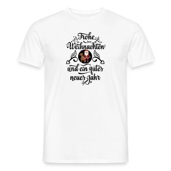 Weihnachtsmann mit coolem Rentier - Männer T-Shirt - Weiß - Vorne - AI Model Male 178 dark (178cm)
