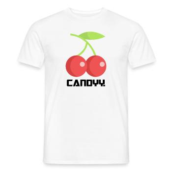 CANDY CHERRY - Männer T-Shirt - Weiß - Vorne - AI Model Male 178 dark (178cm)