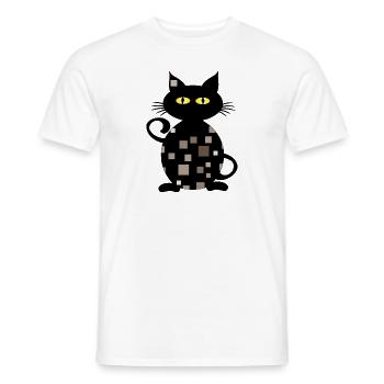 Chat - T-shirt homme - blanc - Devant - AI Model Male 178 dark (178cm)