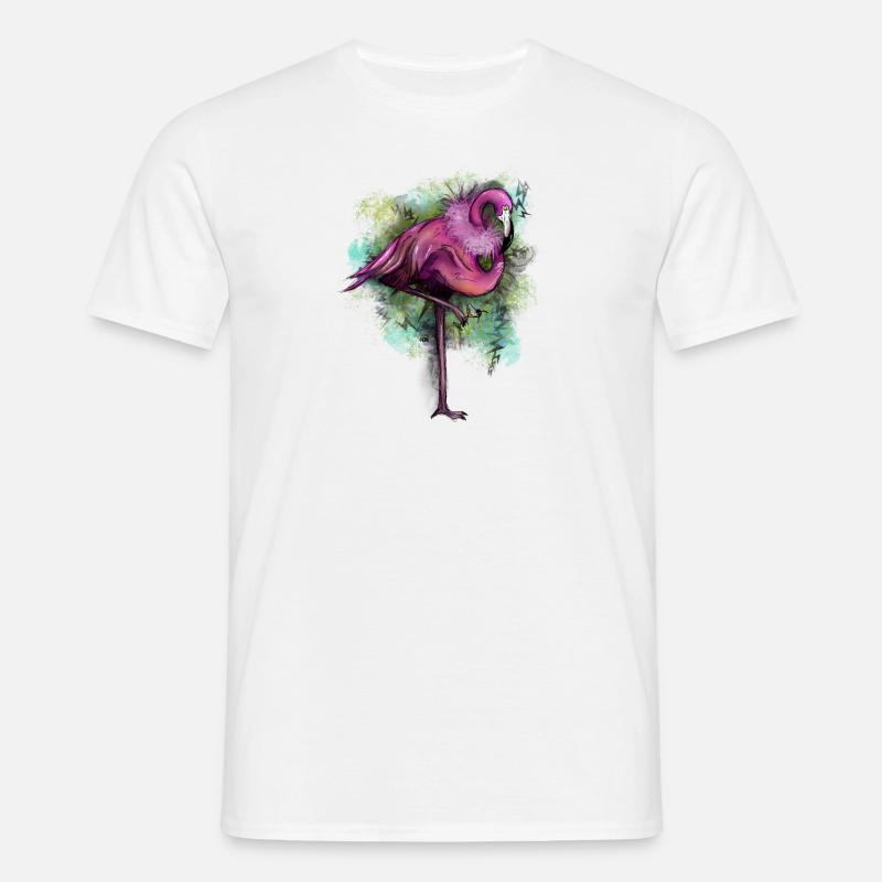 Flamingo-Extravaganz - Männer T-Shirt - Weiß