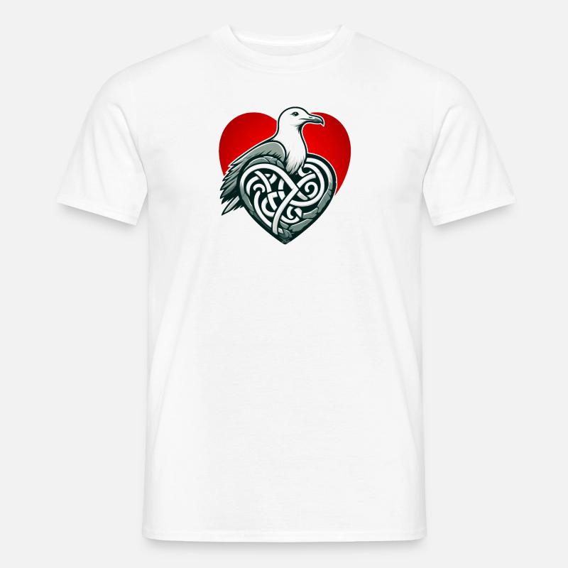 Silbermöwenherz - Männer T-Shirt - Weiß
