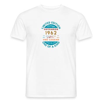 November 1962 Birthday Limited Edition - Men's T-Shirt - white - Front - AI Model Male 178 dark (178cm)