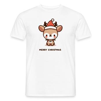 Renne Noël Adorable - Festivité Enchantée - T-shirt homme - blanc - Devant - AI Model Male 178 dark (178cm)
