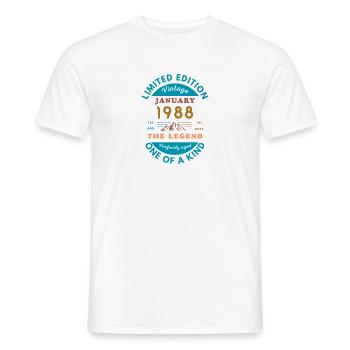 Januar 1988 Jubiläum Limitierte Auflage - Männer T-Shirt - Weiß - Vorne - AI Model Male 178 dark (178cm)