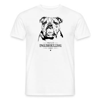 English Bulldog Dad Englische Bulldogge Wilsigns - Men's T-Shirt - white - Front - AI Model Male 178 dark (178cm)