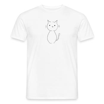 Chat Animal Symbole Mignon - T-shirt homme - blanc - Devant - AI Model Male 178 dark (178cm)
