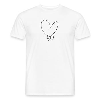 Icône de noeud de coeur - T-shirt homme - blanc - Devant - AI Model Male 178 dark (178cm)