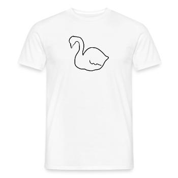 Cygne Cygne Animal symbole oiseau - T-shirt homme - blanc - Devant - AI Model Male 178 dark (178cm)