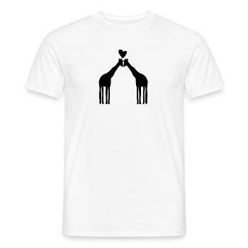 Girafe Animal Symbole Amour Girafes Animaux Coeur - T-shirt homme - blanc - Devant - AI Model Male 178 dark (178cm)