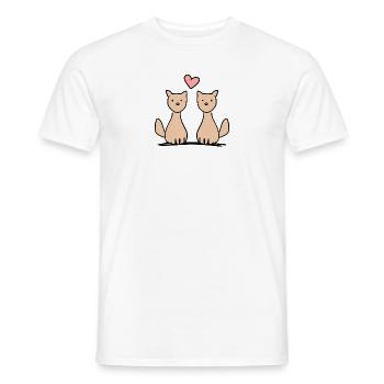 Couple amour animaux chiens chien - T-shirt homme - blanc - Devant - AI Model Male 178 dark (178cm)