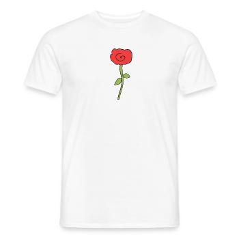 plante, fleur, rose, symbole, rose - T-shirt homme - blanc - Devant - AI Model Male 178 dark (178cm)