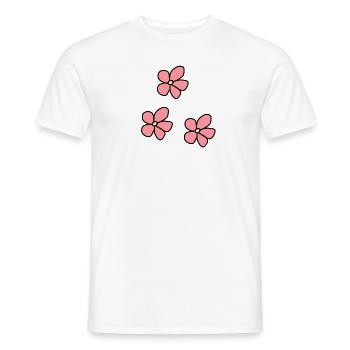 Trois fleurs fleur rose plante symbole nature - T-shirt homme - blanc - Devant - AI Model Male 178 dark (178cm)