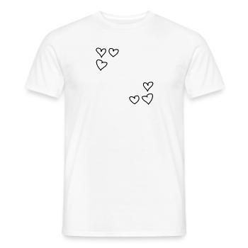 herzen muster rahmen formen herz liebe - Männer T-Shirt - Weiß - Vorne - AI Model Male 178 dark (178cm)