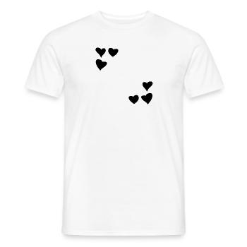 Motif coeurs cadre symbole coeur amour - T-shirt homme - blanc - Devant - AI Model Male 178 dark (178cm)