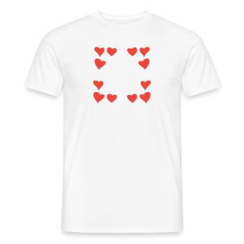 herzen muster rahmen eckig herz rot - Männer T-Shirt - Weiß - Vorne - AI Model Male 178 dark (178cm)
