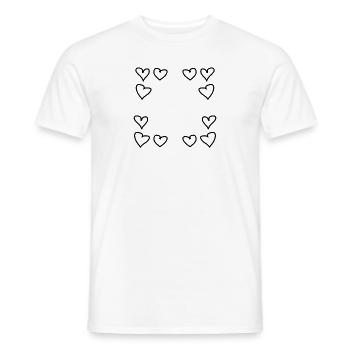 herzen muster rahmen eckig herz liebe - Männer T-Shirt - Weiß - Vorne - AI Model Male 178 dark (178cm)