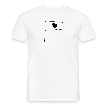 Drapeau Coeur Amour Symbole Forme - T-shirt homme - blanc - Devant - AI Model Male 178 dark (178cm)