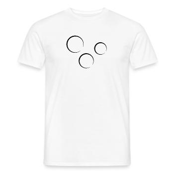Icône en forme de cercle à trois cercles - T-shirt homme - blanc - Devant - AI Model Male 178 dark (178cm)