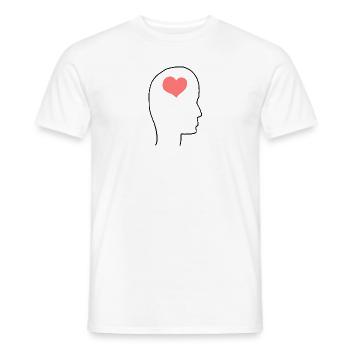 Profil de tête Personnes Côté Cœur - T-shirt homme - blanc - Devant - AI Model Male 178 dark (178cm)