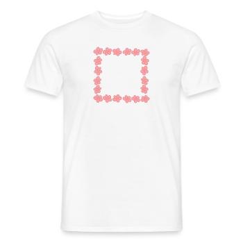 blumen blüte pflanze rosa rahmen - Männer T-Shirt - Weiß - Vorne - AI Model Male 178 dark (178cm)