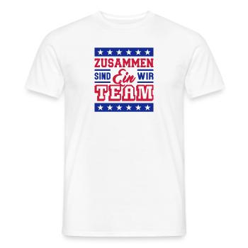 Zusammen ein Team (Schriftzug) - Männer T-Shirt - Weiß - Vorne - AI Model Male 178 dark (178cm)