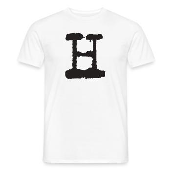 H - Men's T-Shirt - white - Front - AI Model Male 178 dark (178cm)