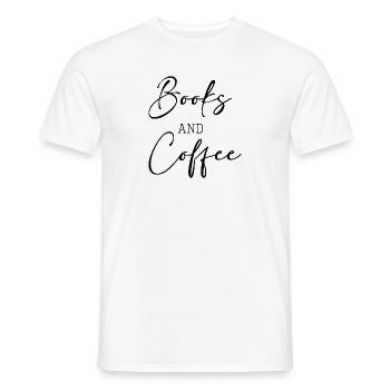 Books and coffee T-shirt homme femme - T-shirt homme - blanc - Devant - AI Model Male 178 dark (178cm)