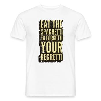 Spaghetti Regret Sarcasm Graphic - Men's T-Shirt - white - Front - AI Model Male 178 dark (178cm)