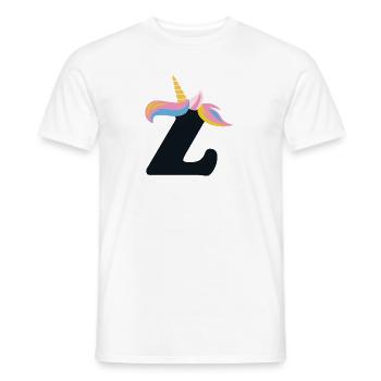 Unicorn Letter Rainbow Style "Z" | be unique - Men's T-Shirt - white - Front - AI Model Male 178 dark (178cm)