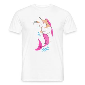 Einhorn Meerjungfrau Fisch Angeln - Männer T-Shirt - Weiß - Vorne - AI Model Male 178 dark (178cm)
