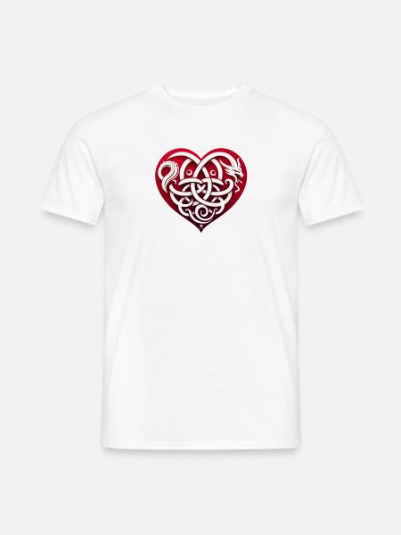 Keltisches Drachenherz aus der Bretagne - Männer T-Shirt - Weiß